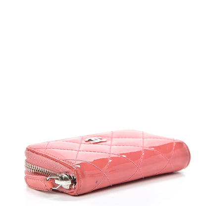Chanel Patent Calfskin Quilted Zip Coin Purse Pink 3 of 16