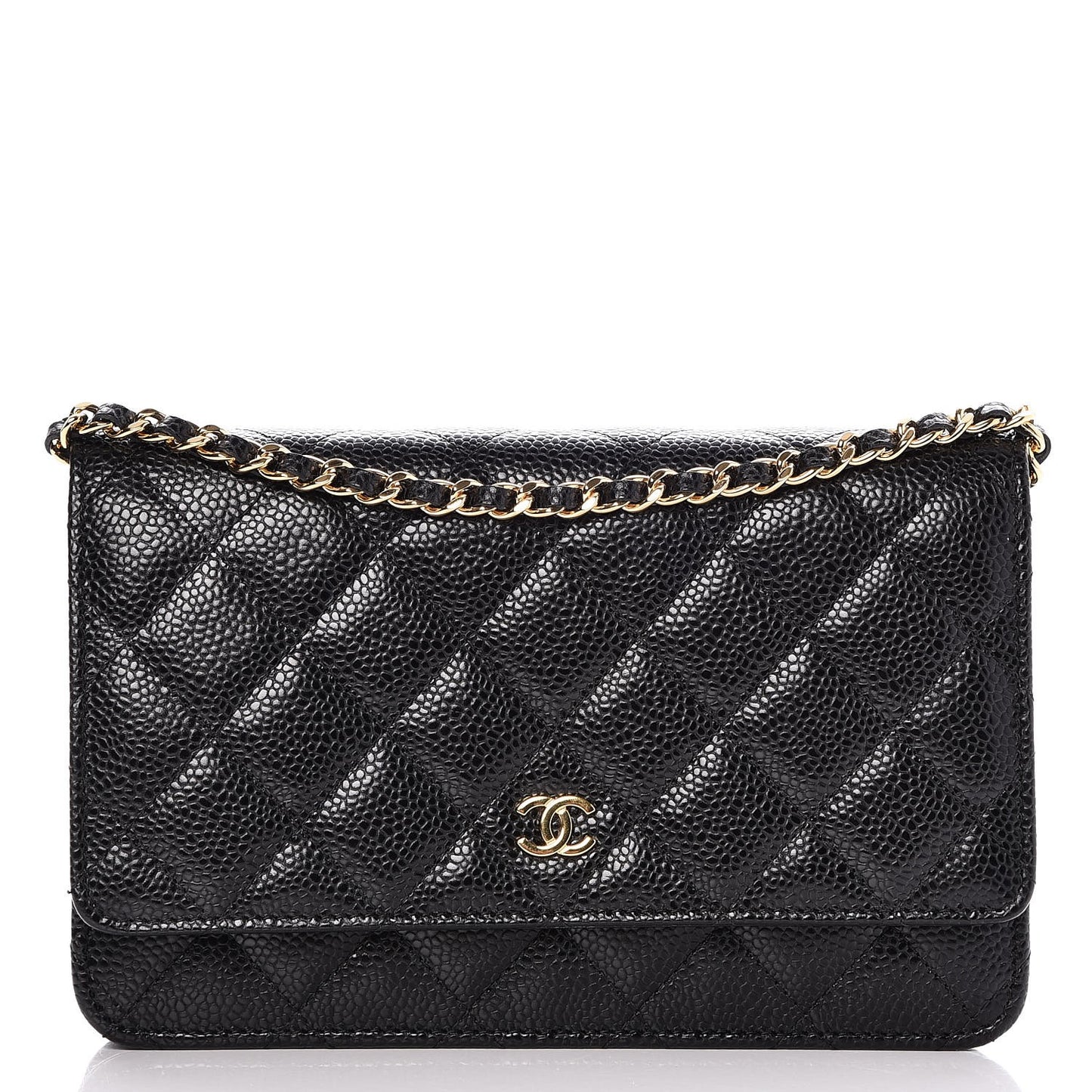 Caviar Quilted Wallet On Chain WOC Black