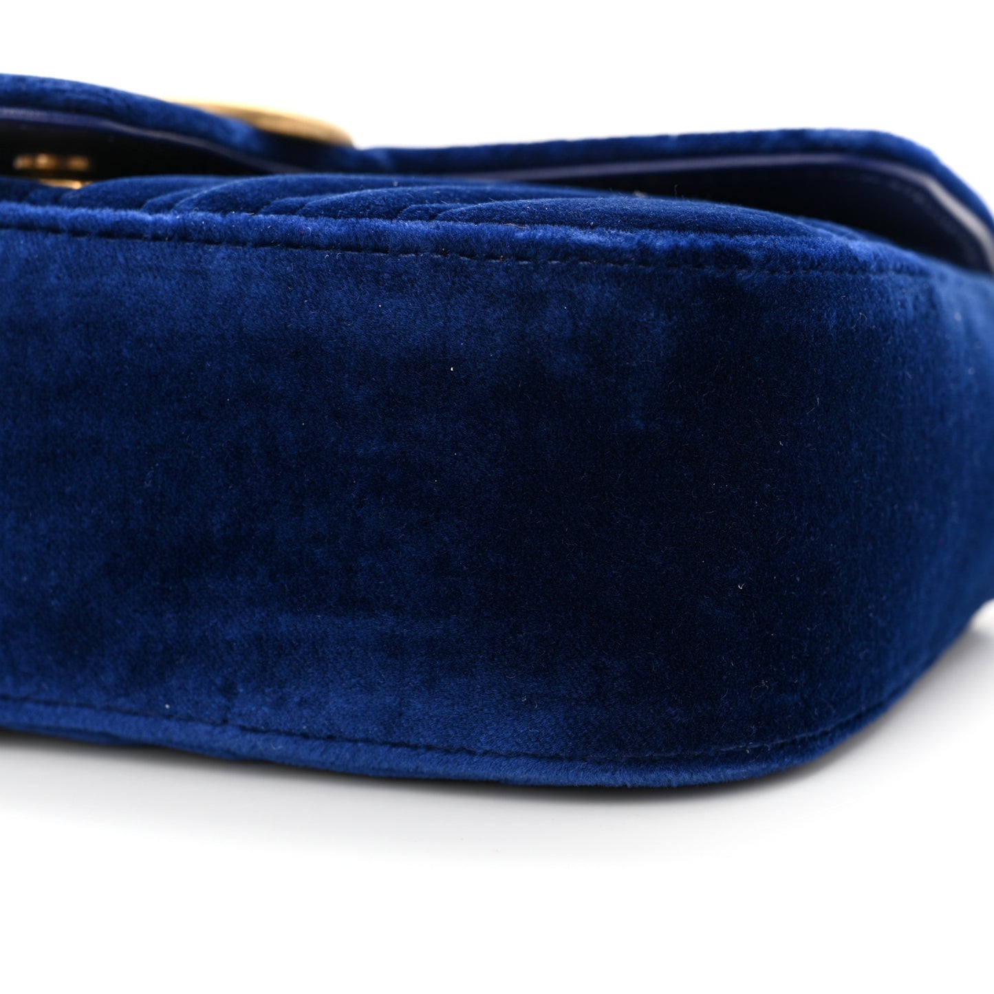 Velvet Matelasse Mini GG Marmont Shoulder Bag Cobalt Blue