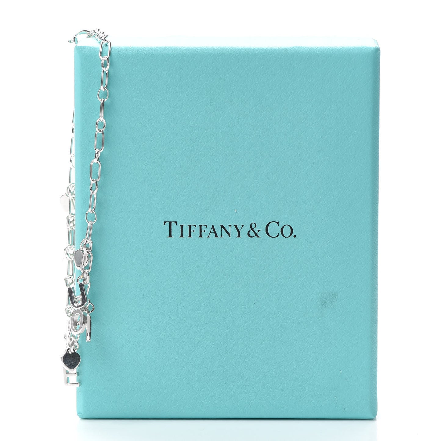 Sterling Silver Enamel I Love You Charm Bracelet Blue