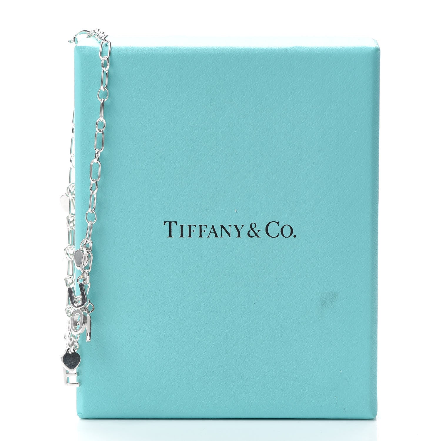 Tiffany Sterling Silver Enamel I Love You Charm Bracelet Blue 5 of 5