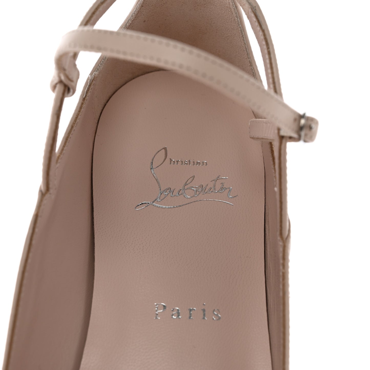 Calfskin Conclusive Spike Ankle Strap Ballerina Flats 39.5 Leche