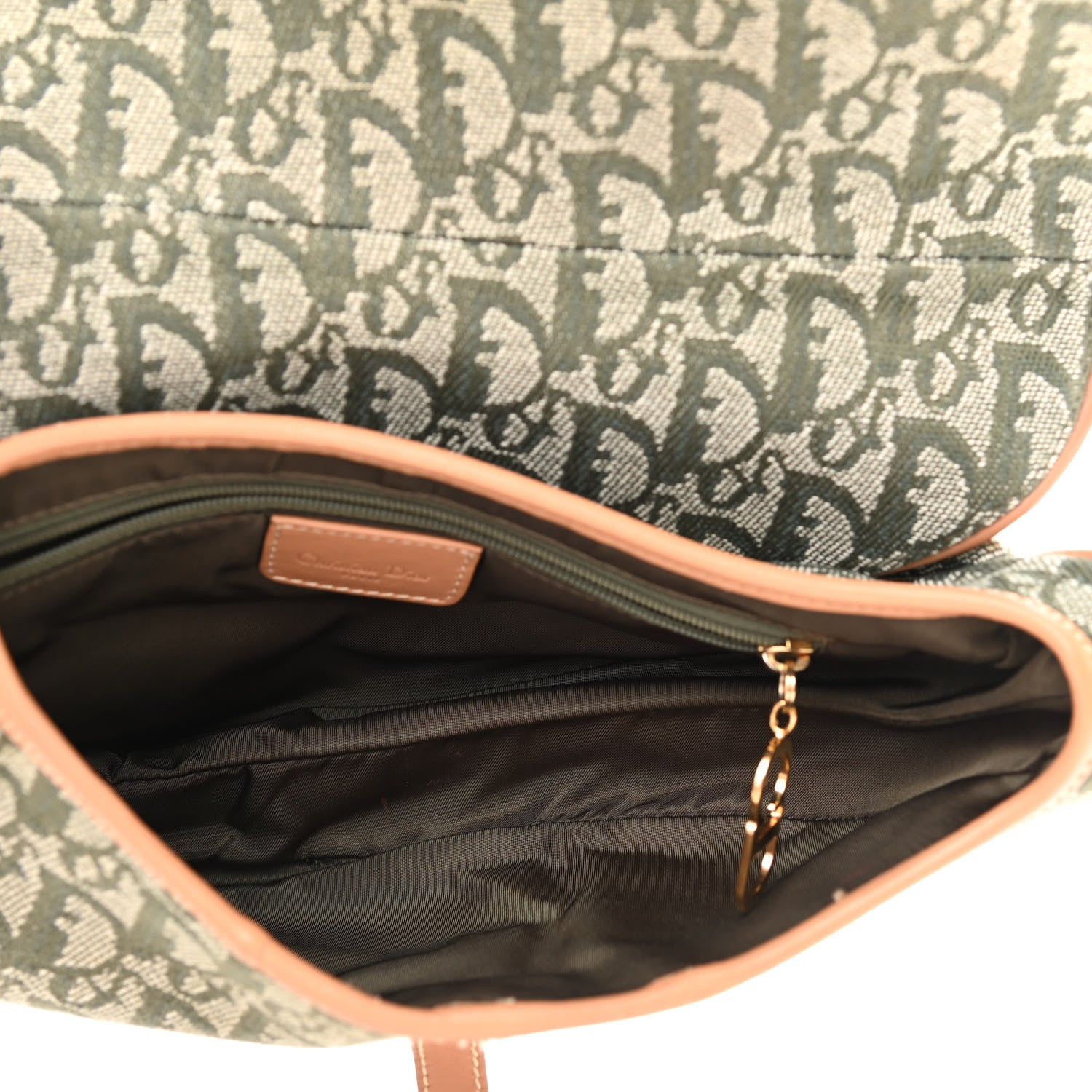 Christian Dior Monogram Saddle Bag Green 5 of 10