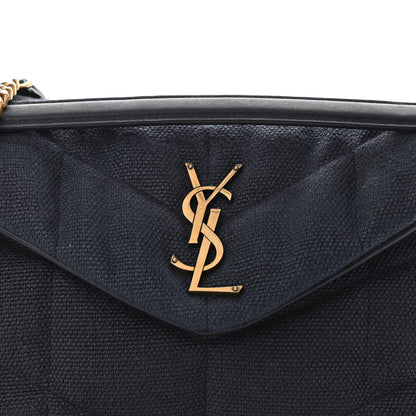 Saint Laurent Canvas Quilted Small Loulou Puffer Monogram Chain Satchel Marine 11 of 16