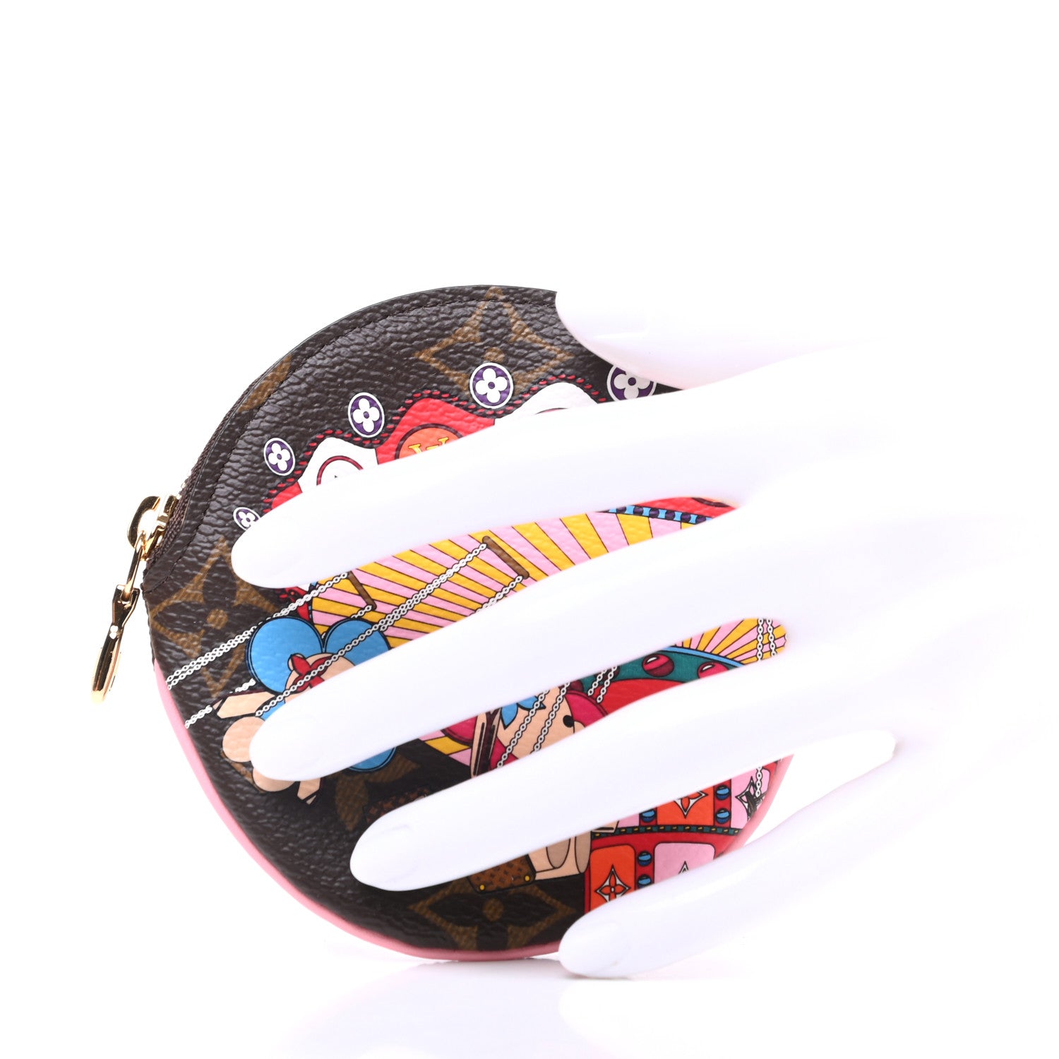 Louis Vuitton Monogram 2020 Christmas Animation Swing Ride Round Coin Purse Pink Poppy 2 of 7