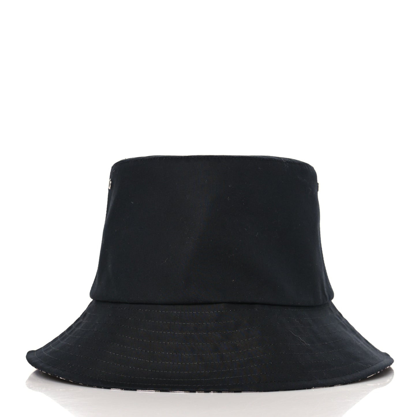 Polyester Cotton Oblique Reversible Teddy-D Brim Bucket Hat 56 Black