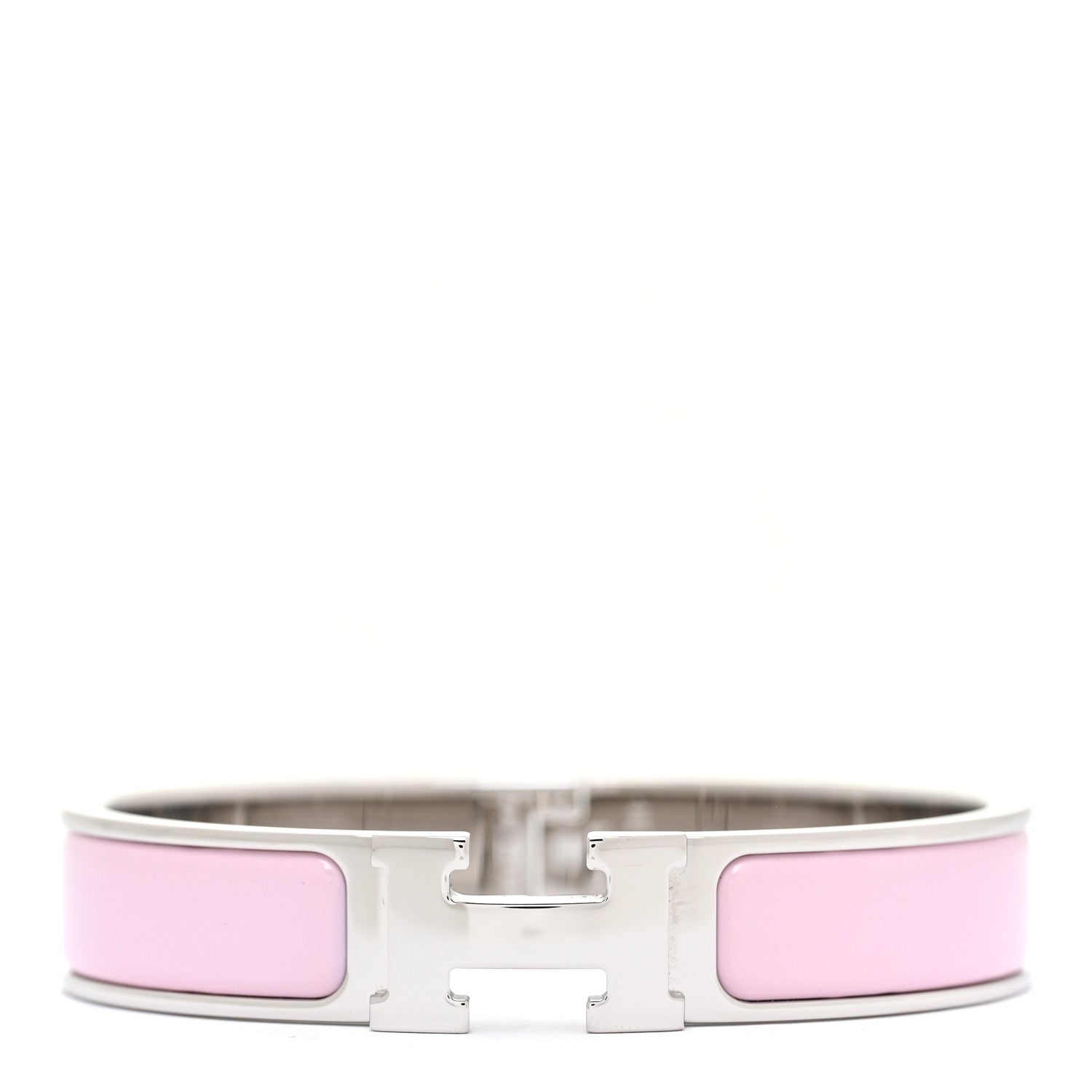 Hermes Enamel Narrow Clic Clac H Bracelet PM Sugar Pink 2 of 12