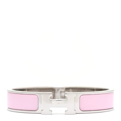 Hermes Enamel Narrow Clic Clac H Bracelet PM Sugar Pink 2 of 12