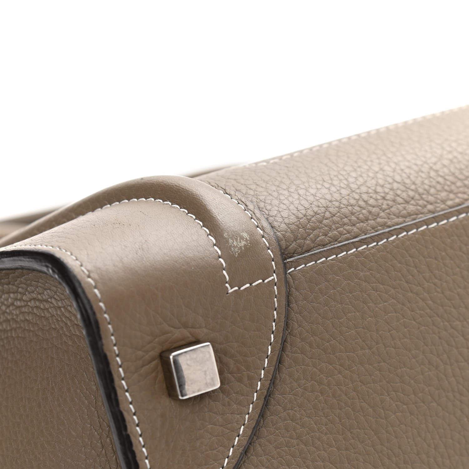 Celine Drummed Calfskin Mini Luggage Souris 10 of 11