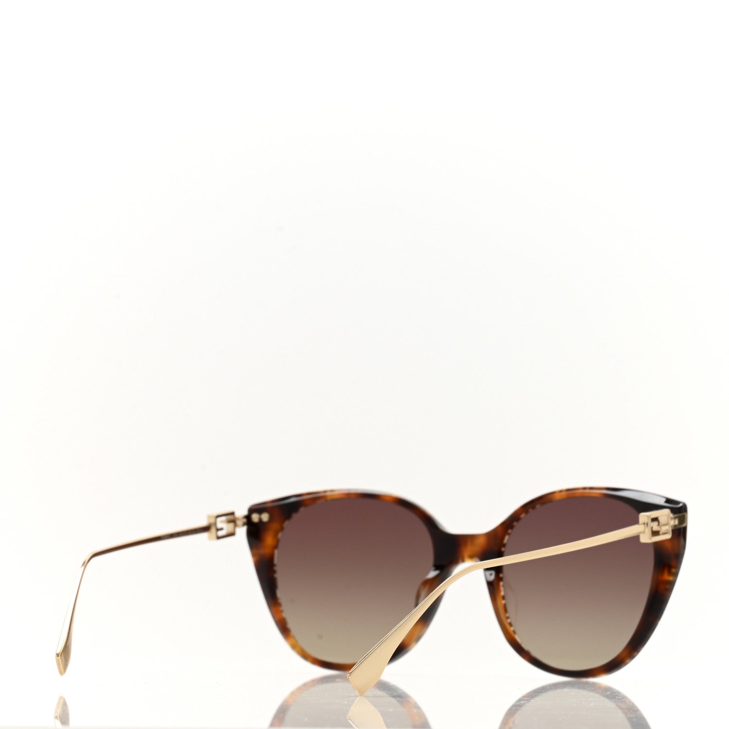 Fendi Metal Baguette Cat Eye Sunglasses FE400471 Havana 4 of 7