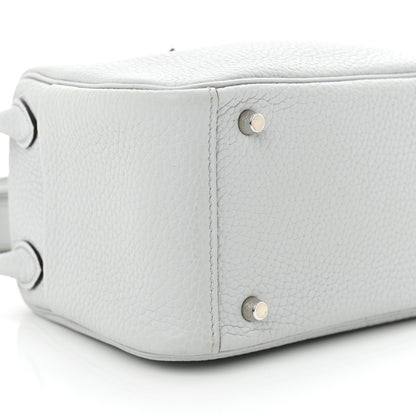 Hermes Taurillon Clemence Mini Lindy 20 Bleu Pale 9 of 11