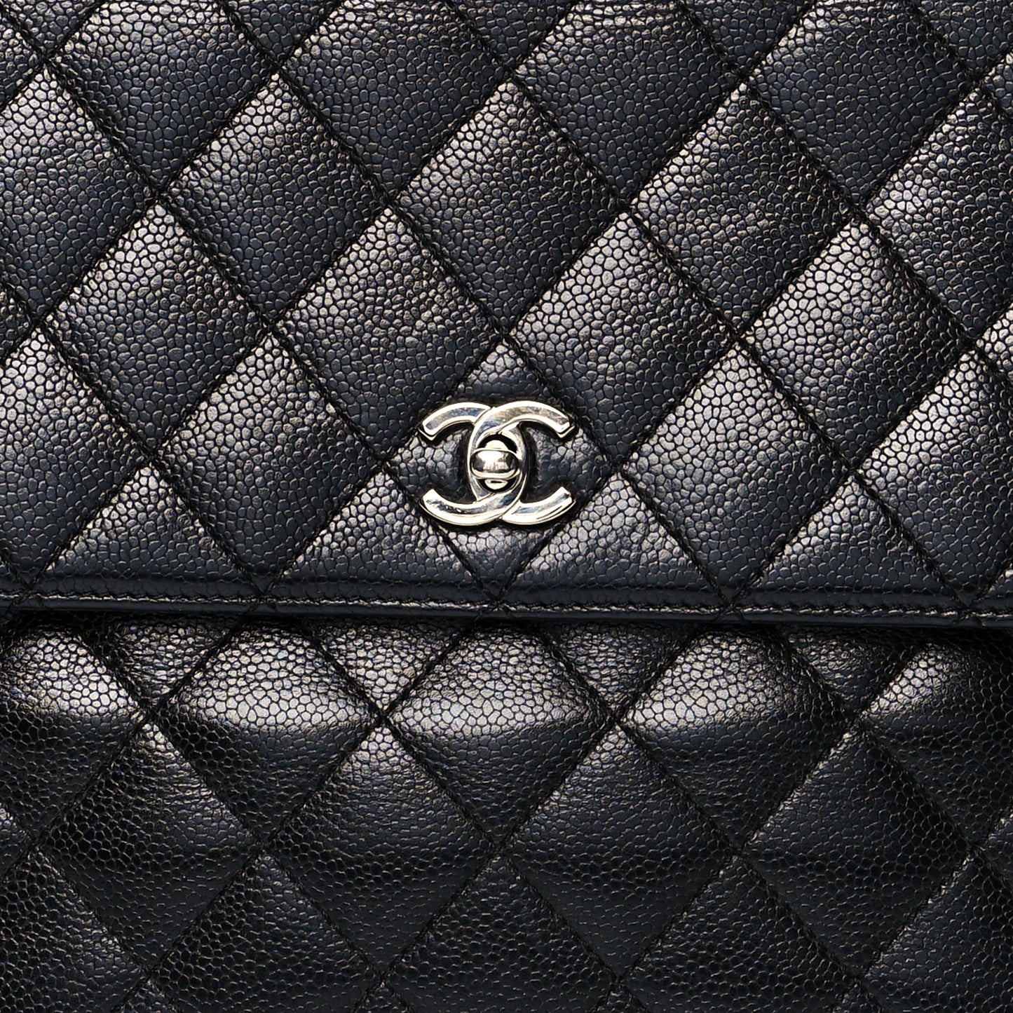 Caviar Quilted Jumbo Kelly Flap Black