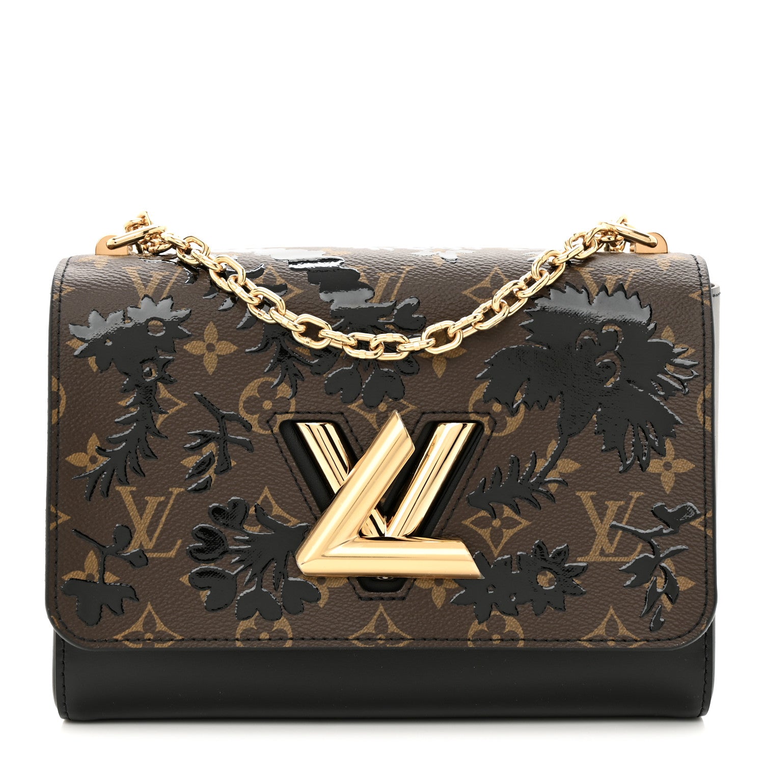 Louis Vuitton Calfskin Monogram Blossom Twist MM Black 1 of 13