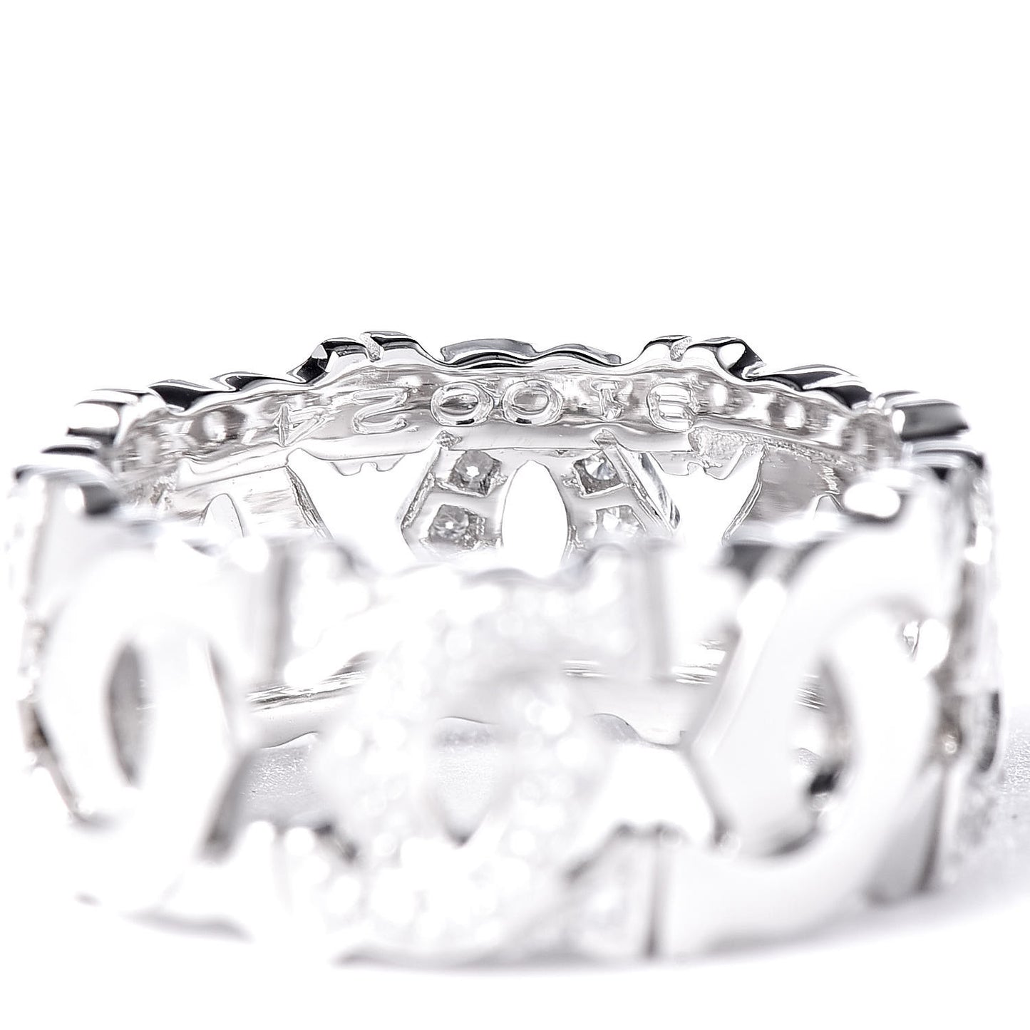 18K White Gold Diamond Entrelaces Ring 50 5.25