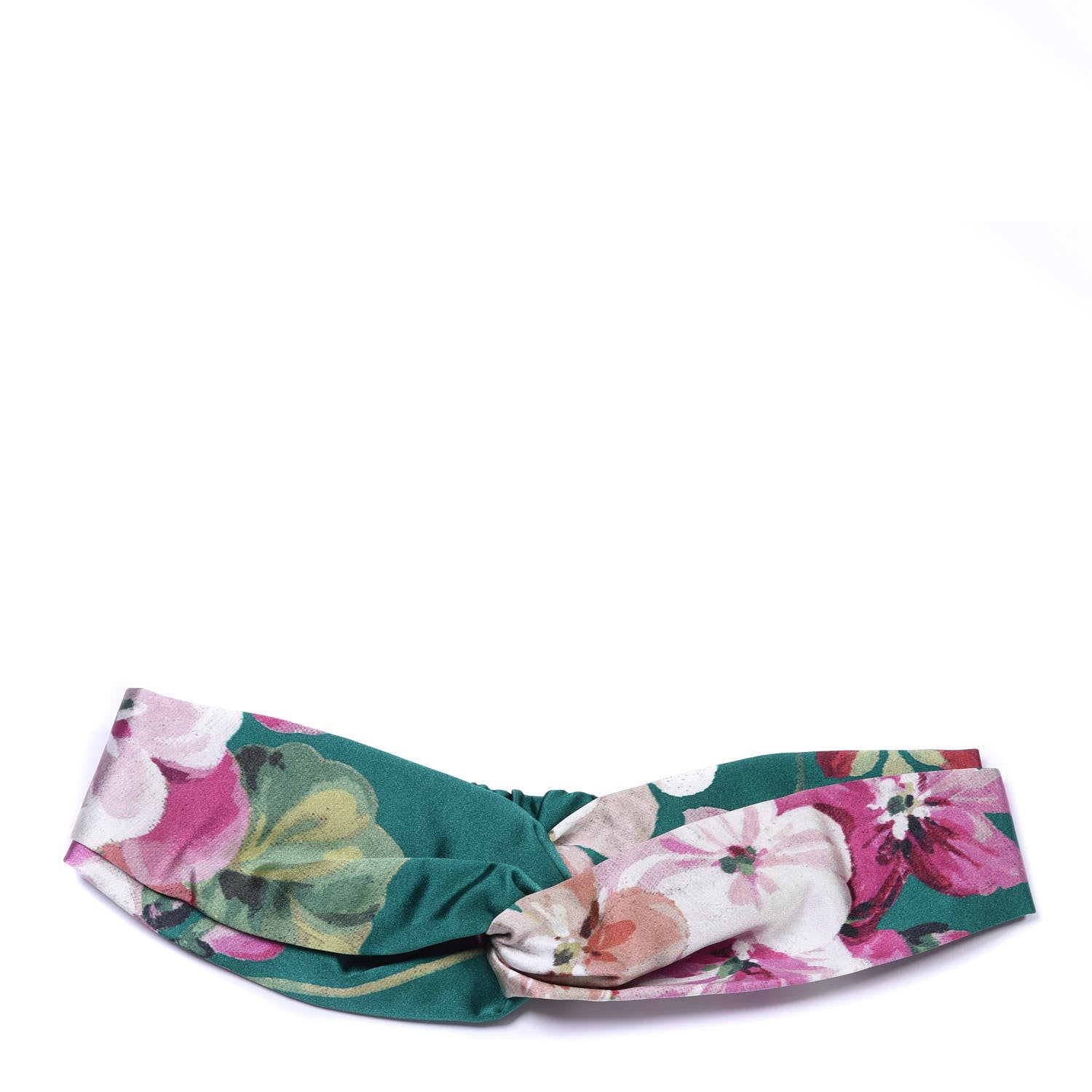 Gucci Silk Blooms Print Duchesse Headband Grass 1 of 4