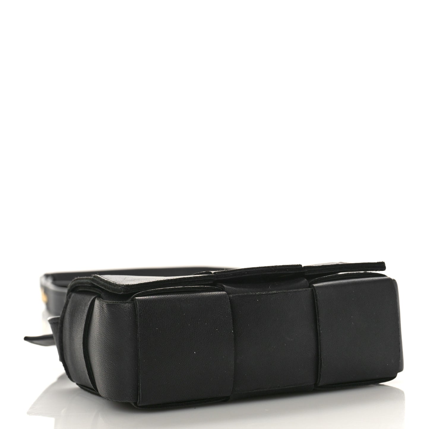 Lambskin Maxi Intrecciato Extra Mini Cassette Crossbody Bag Black