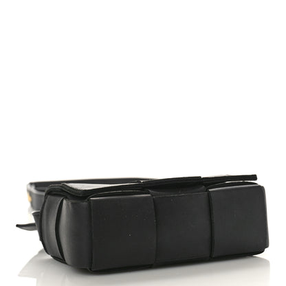 Bottega Veneta Lambskin Maxi Intrecciato Extra Mini Cassette Crossbody Bag Black 4 of 9