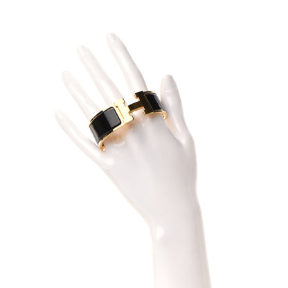 Hermes Enamel Wide Clic Clac H Bracelet PM Black 2 of 4