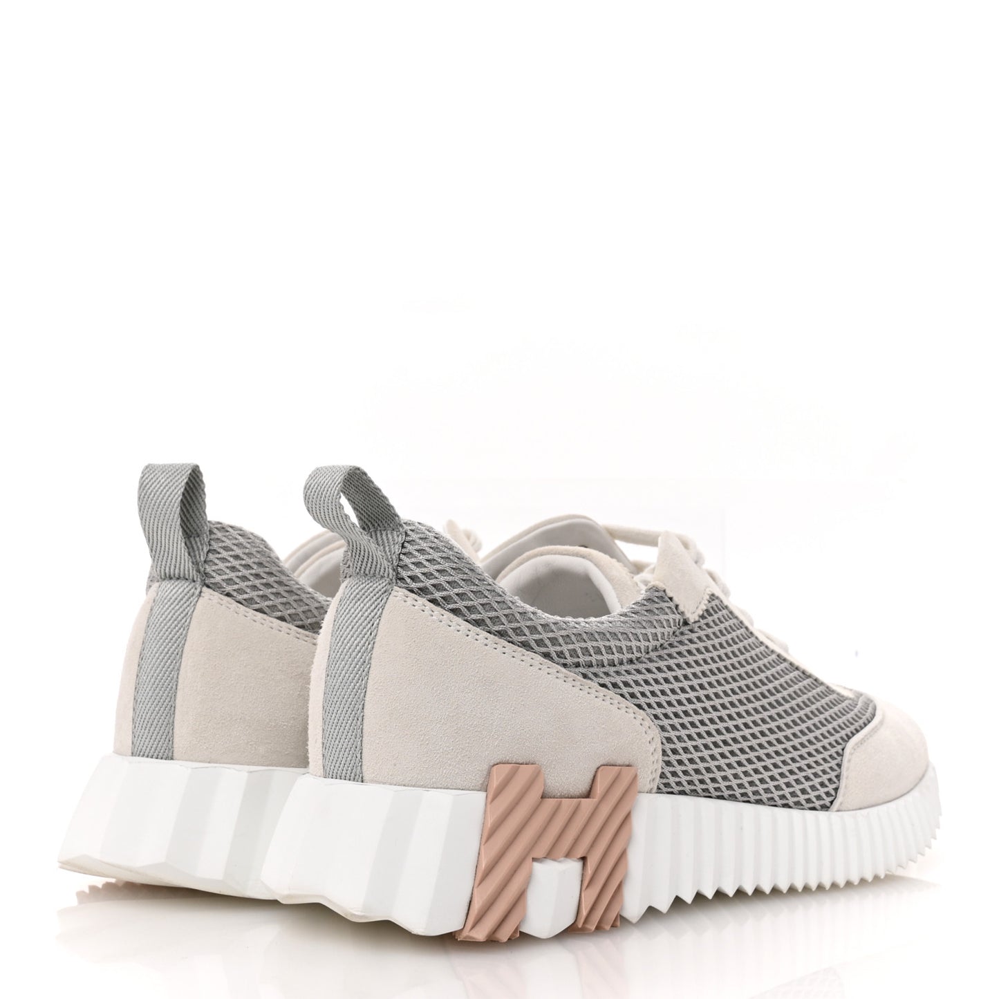 Air Mesh Suede Goatskin Bouncing Sneakers 38 Gris Lulea White