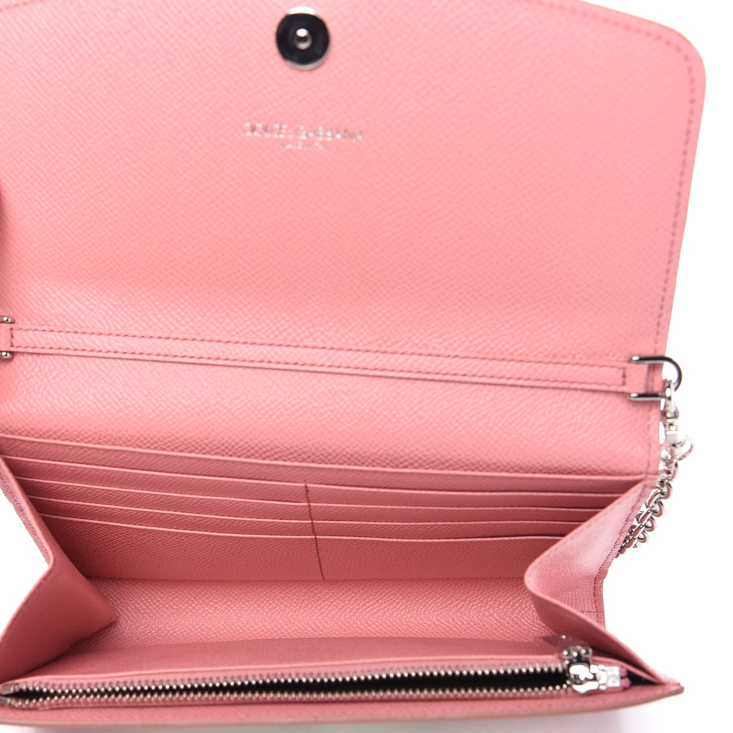 Dolce & Gabbana Dauphine Floral Print Wallet On Chain White Pink 5 of 10