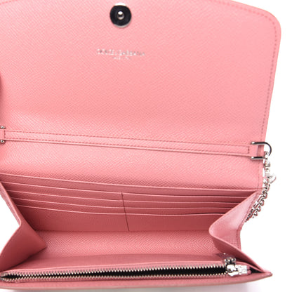 Dolce & Gabbana Dauphine Floral Print Wallet On Chain White Pink 5 of 10