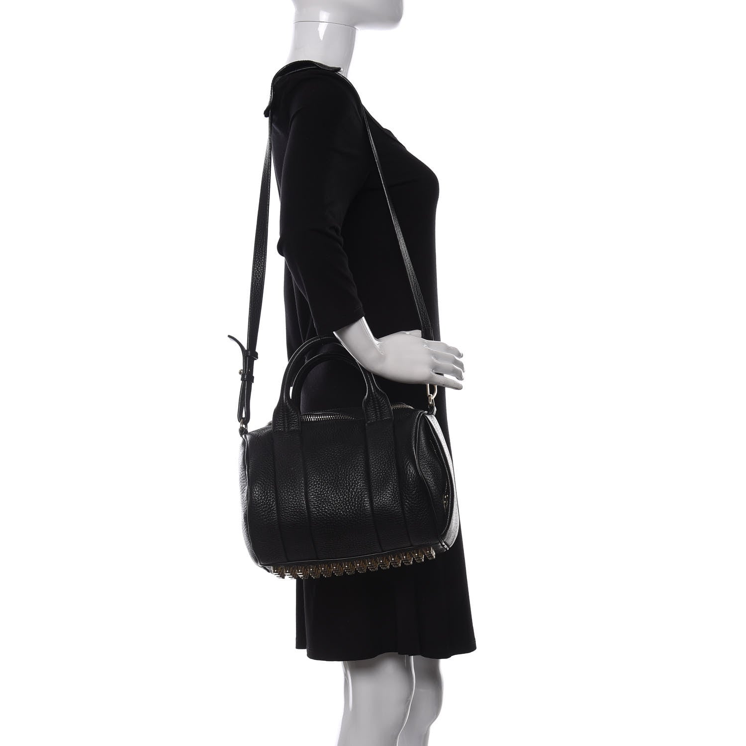Alexander Wang Pebbled Lambskin Rockie Black Pale Gold Hardware 2 of 8