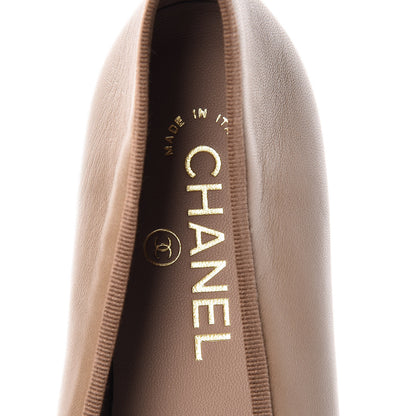 Chanel Lambskin Cap Toe Ballerina Flats 39.5 Light Brown 6 of 9