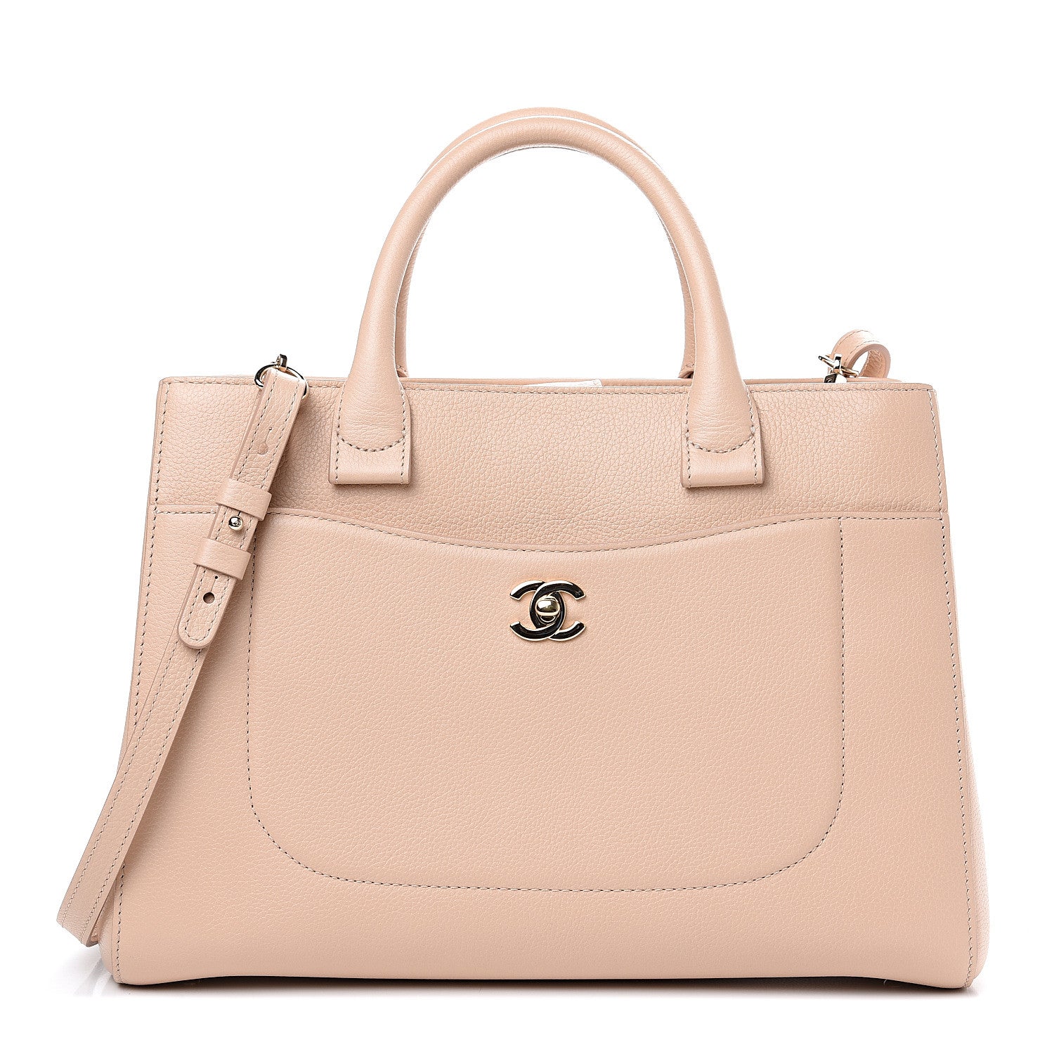 Chanel Grained Calfskin Small Neo Executive Shopper Tote Beige 1 of 8