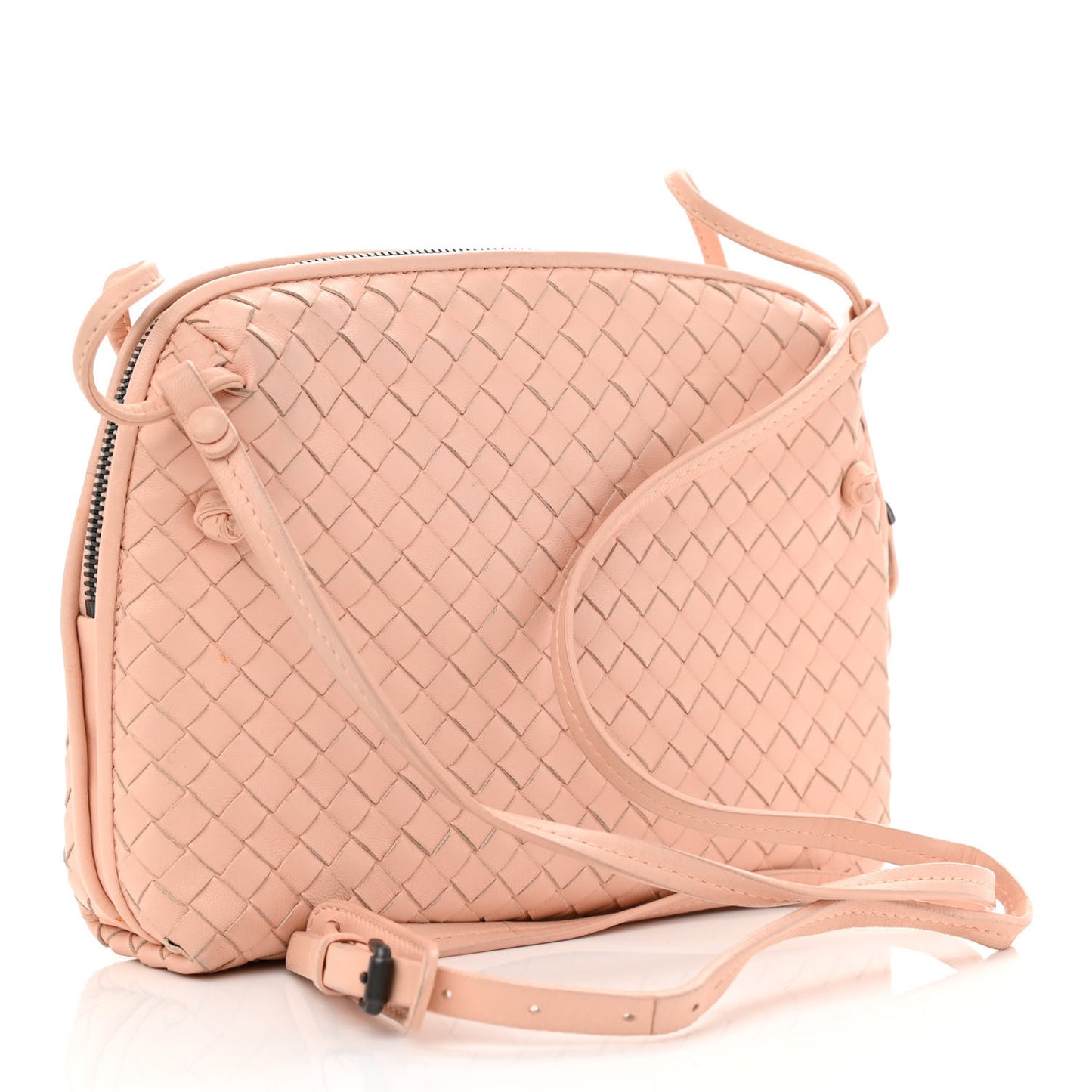 Nappa Intrecciato Nodini Crossbody Messenger Nude