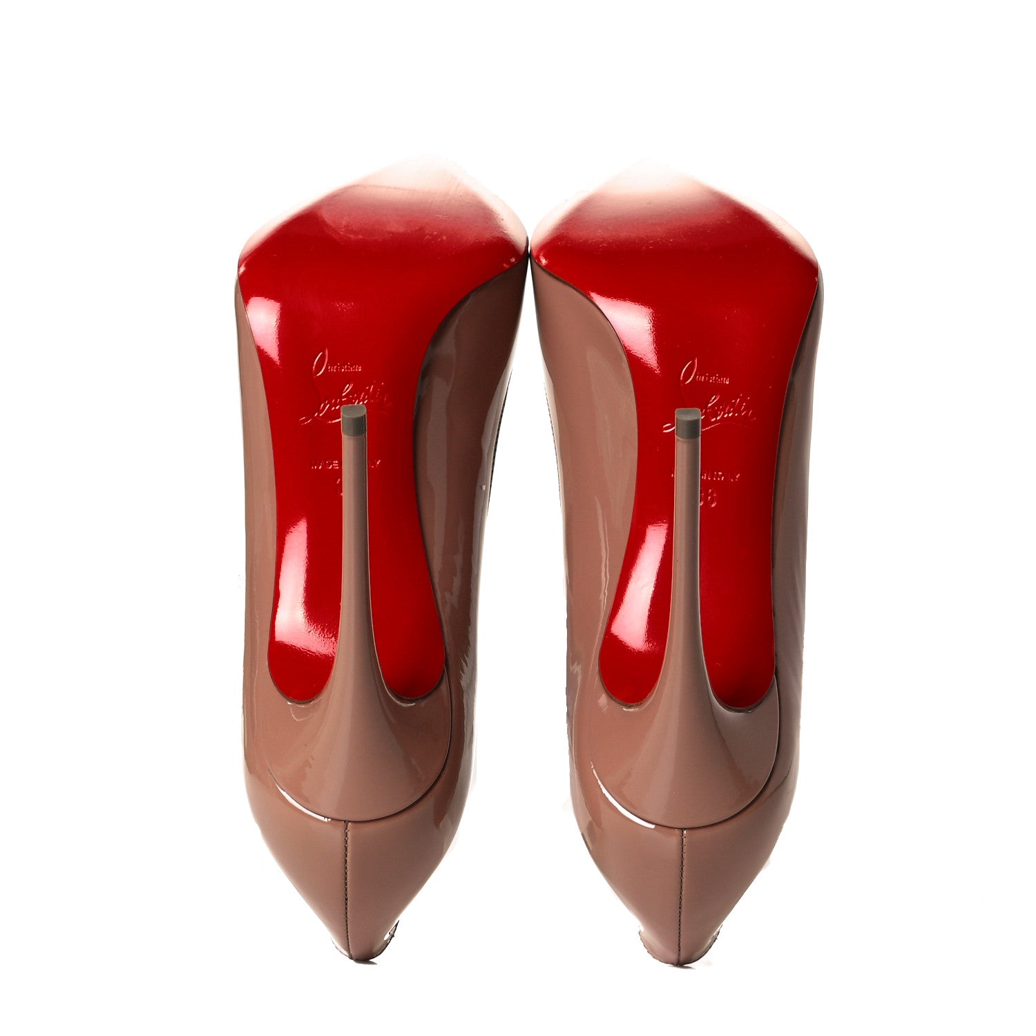 Christian Louboutin Patent Pigalle 100 Pumps 38 Nude 7 of 10