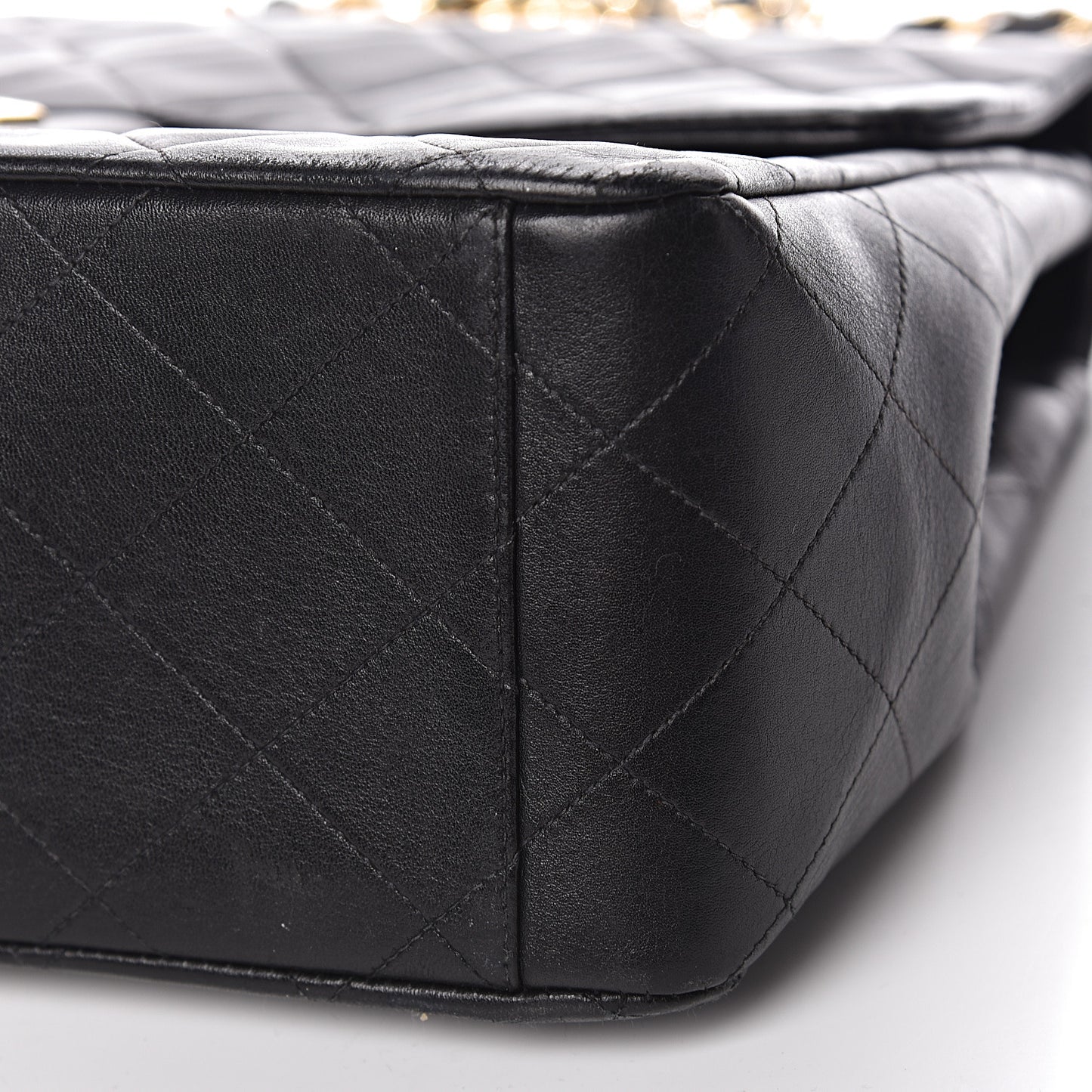 Lambskin Quilted XL Jumbo Single Flap Black