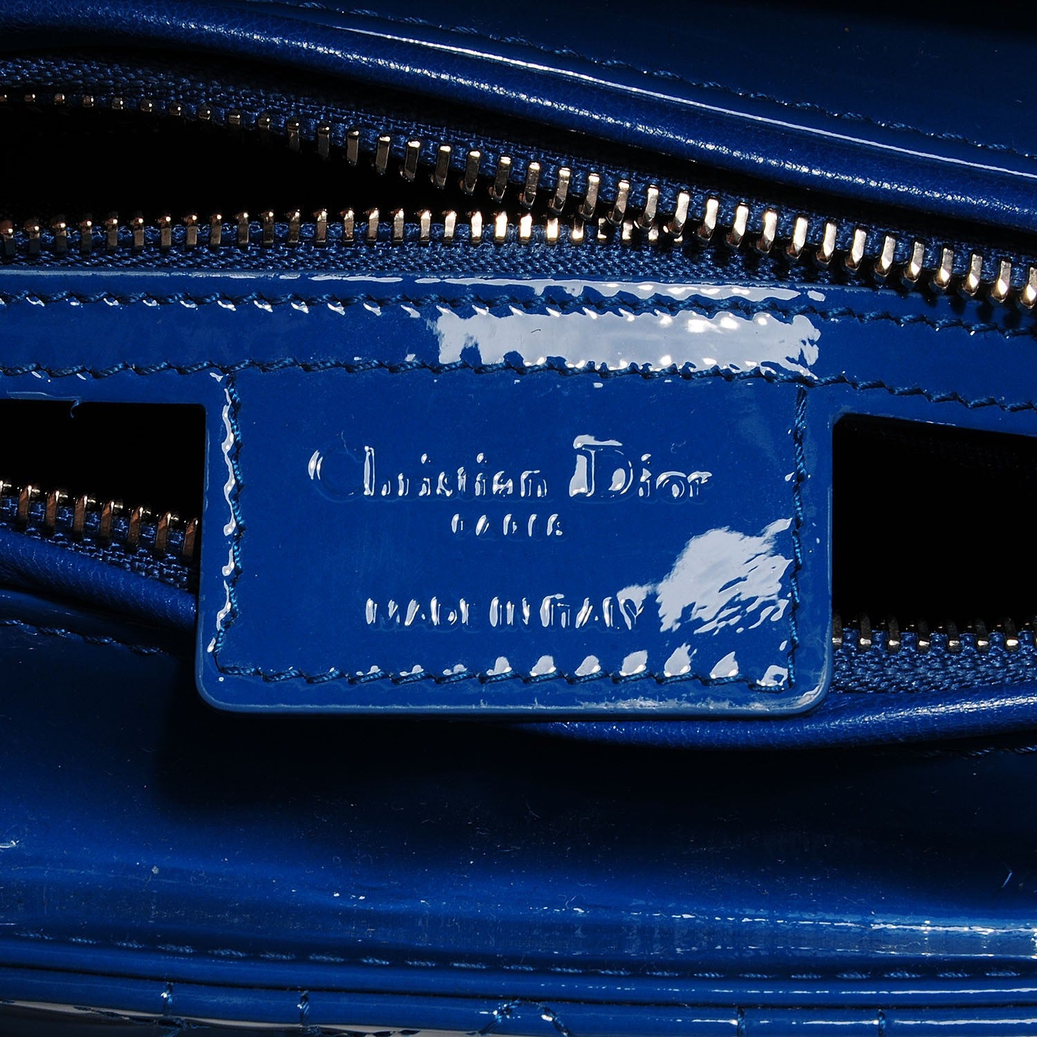 Christian Dior Patent Cannage Medium Lady Dior Cobalt 6 of 8