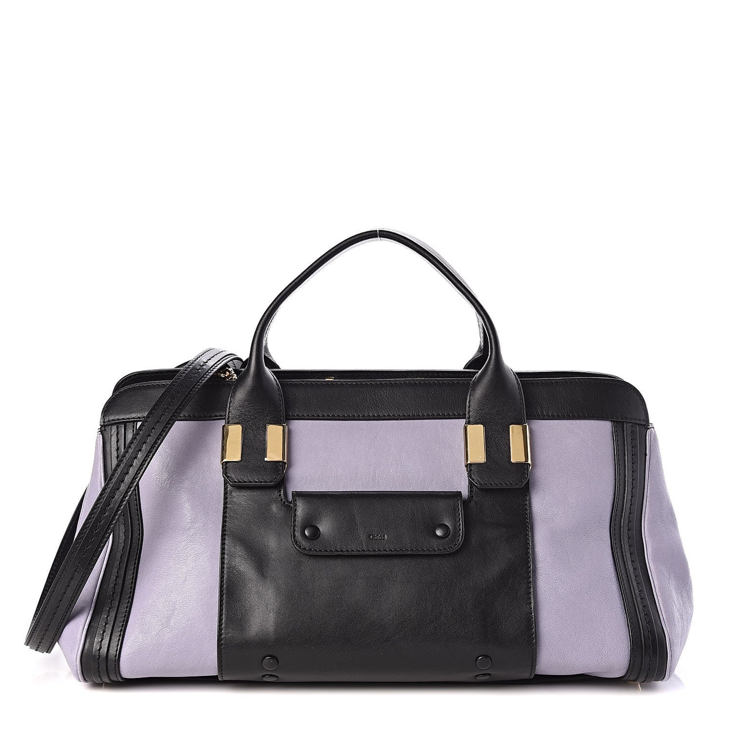 Calfskin Medium Alice Satchel Black Street Blue