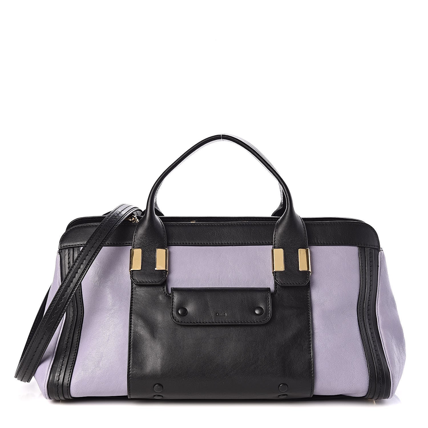 Chloe Calfskin Medium Alice Satchel Black Street Blue 1 of 9