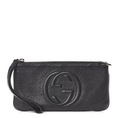 Gucci Pebbled Calfskin Soho Wristlet Black 1 of 8