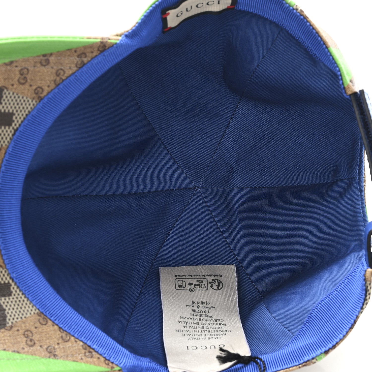 Gucci GG Supreme Monogram Mix Textured Patchwork Rhombus Baseball Hat XL Beige 7 of 9
