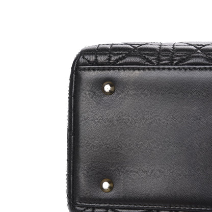 Christian Dior Lambskin Cannage Medium Lady Dior Black 11 of 11