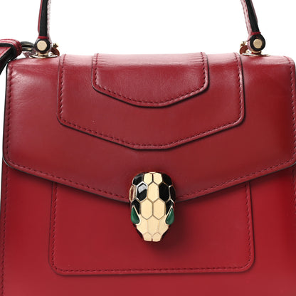 Bulgari Calfskin Serpenti Forever Top Handle Red 7 of 9