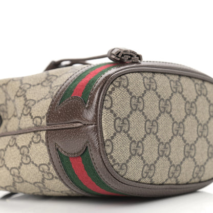 Gucci GG Supreme Monogram Web Mini Ophidia Bucket Bag Brown 9 of 11