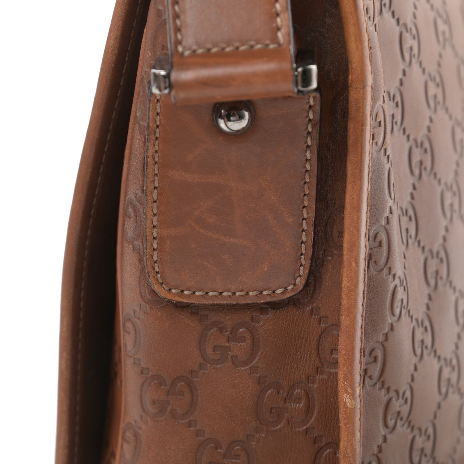 Gucci Guccissima Flap Messenger Bag Light Brown 15 of 16