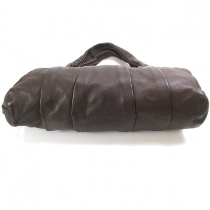 Valentino Garavani Leather Pleated Satchel Brown 4 of 8
