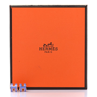 Hermes Rose Gold Lacquered Mini Pop H Earrings Lilac 7 of 7