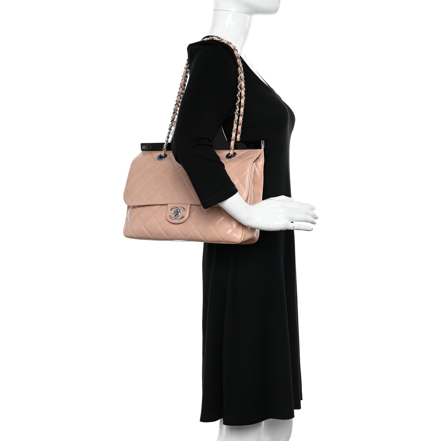 Chanel Glazed Calfskin Quilted Small CC Delivery Tote Light Pink 2 of 12