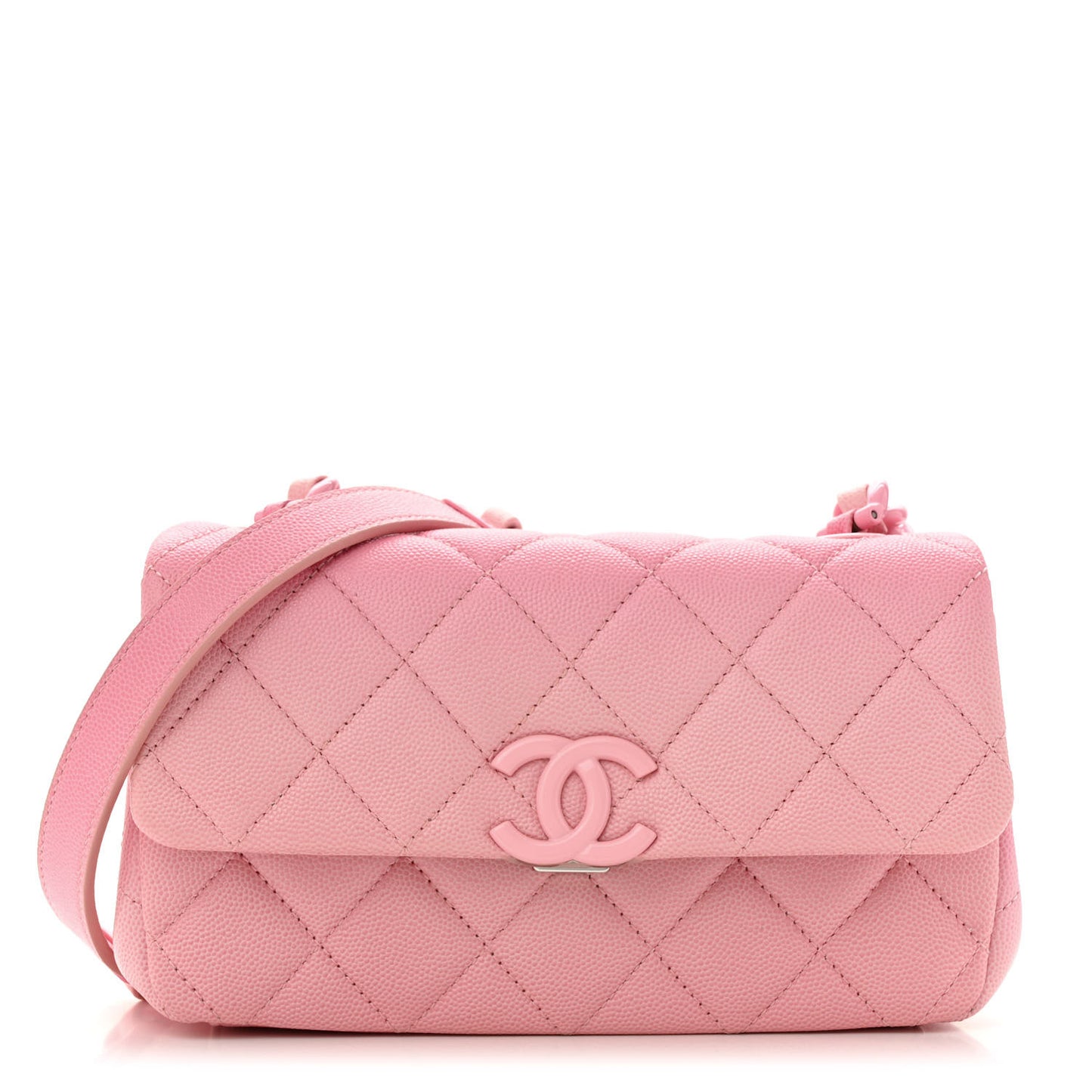Shaded Caviar Quilted My Everything Small Flap Pink Light Pink