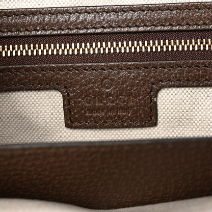 Gucci Monogram Jumbo GG Textured Dollar Calfskin Web Medium Ophidia Shopping Tote Camel Ebony 7 of 10