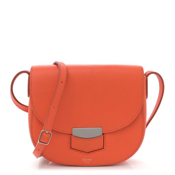 Celine Grained Calfskin Small Trotteur Orange 1691998 – FASHIONPHILE