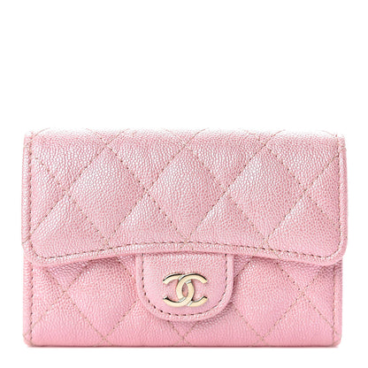 Chanel Iridescent Caviar Quilted Flap Card Holder Rose Pink 1 of 8