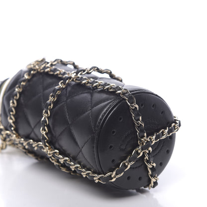 Chanel Lambskin Quilted CC To Drink Water Bottle Black Gold 8 of 11