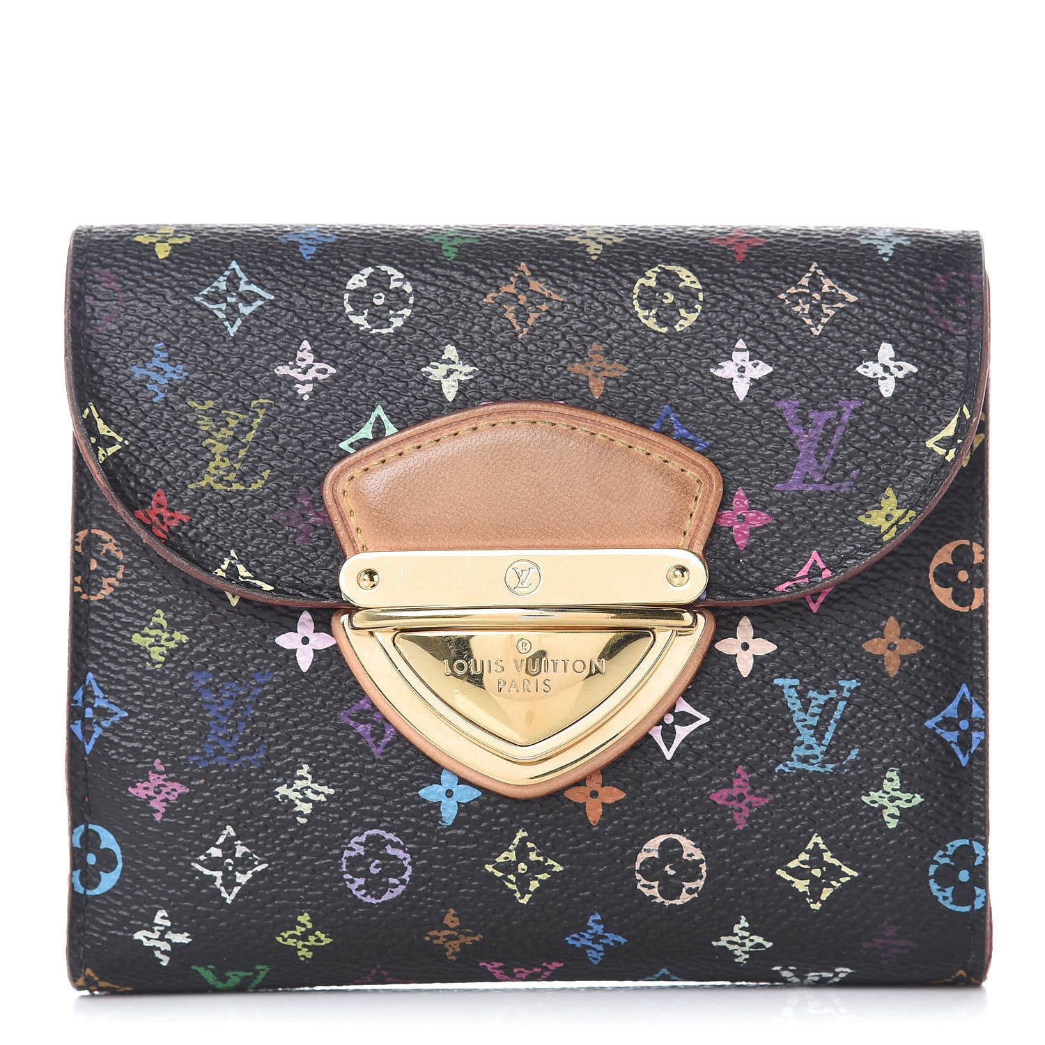 Louis Vuitton Monogram Multicolor Joey Wallet Black Grenade 1 of 11