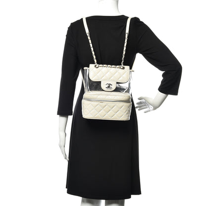 Chanel Crumpled Calfskin PVC Quilted Backpack White 2 of 18